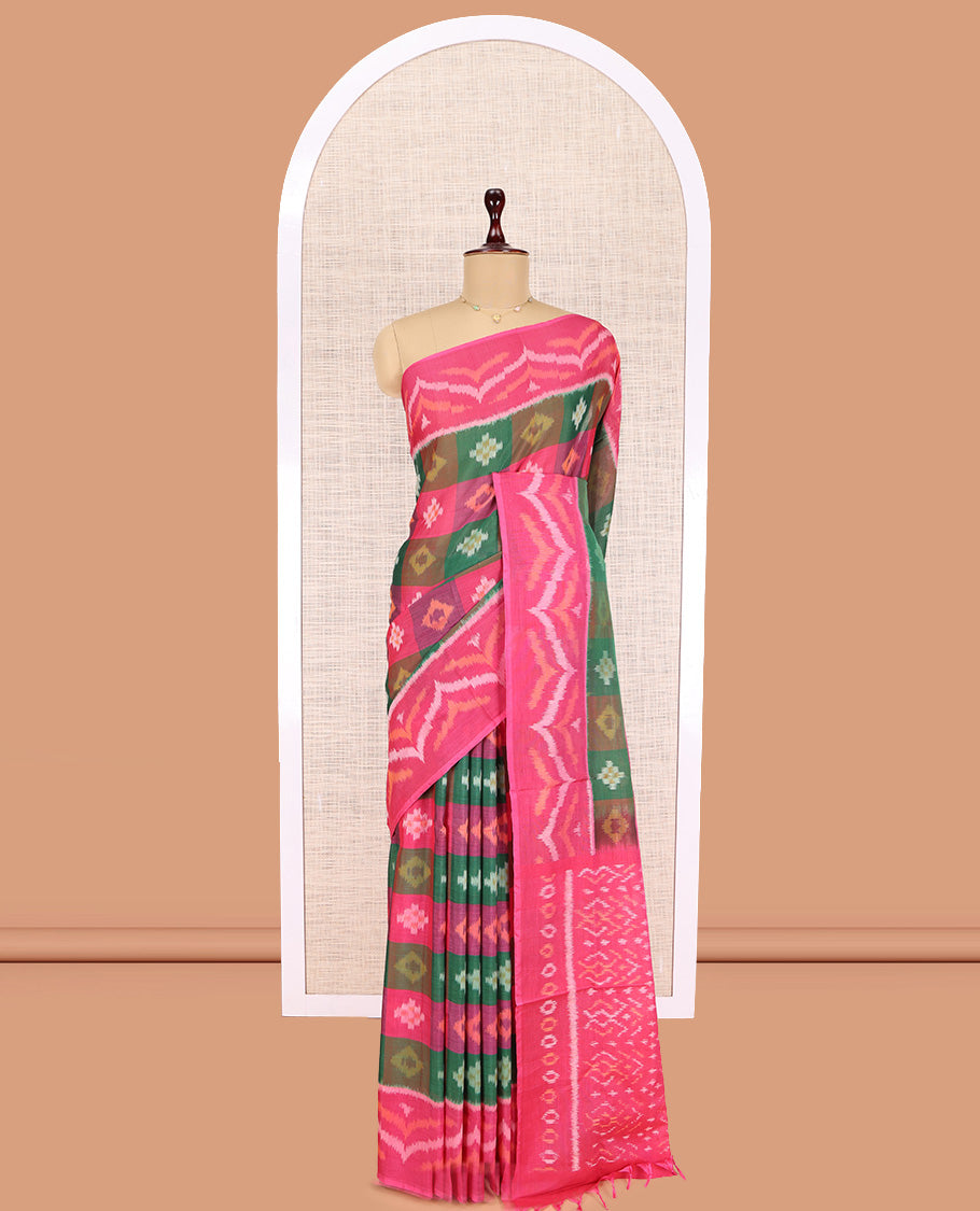 Multi-Color Pochampally Ikat Cotton Saree