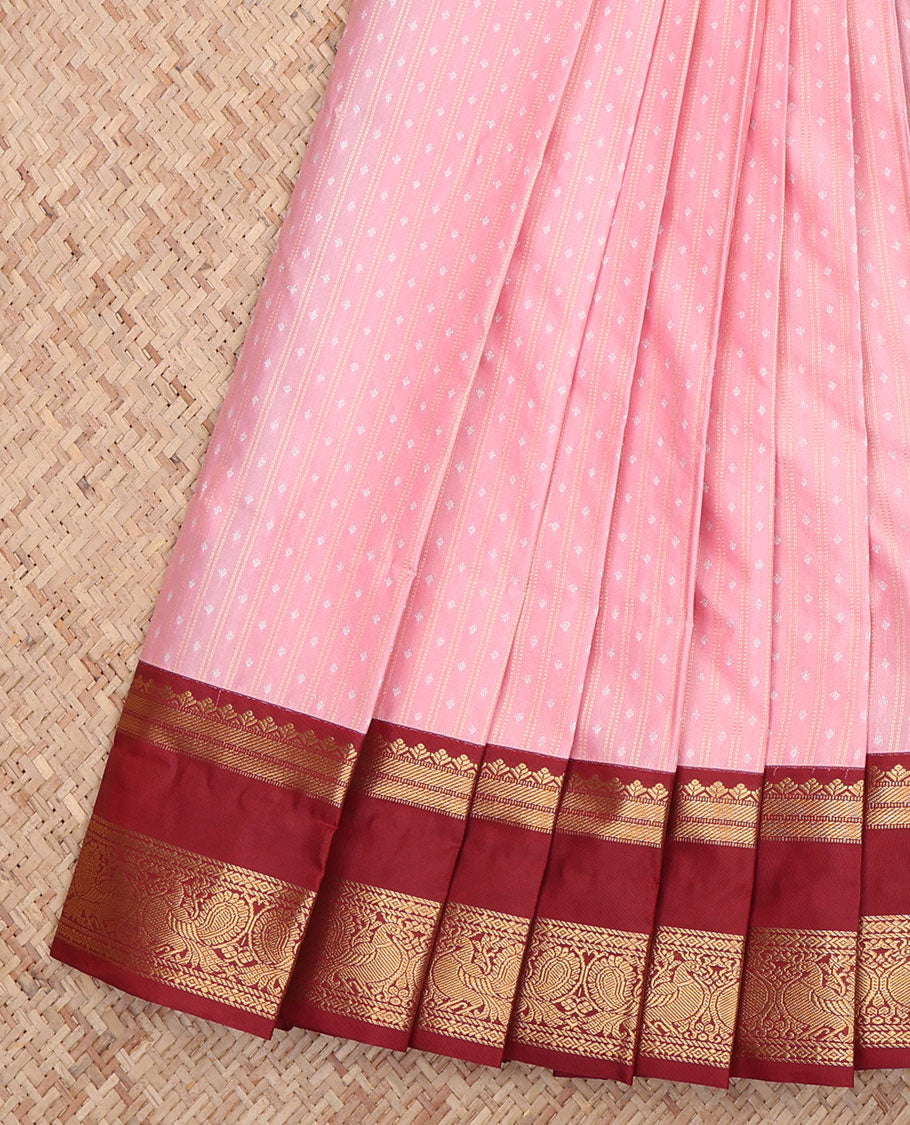 Pink Stripes Budget Silk Saree