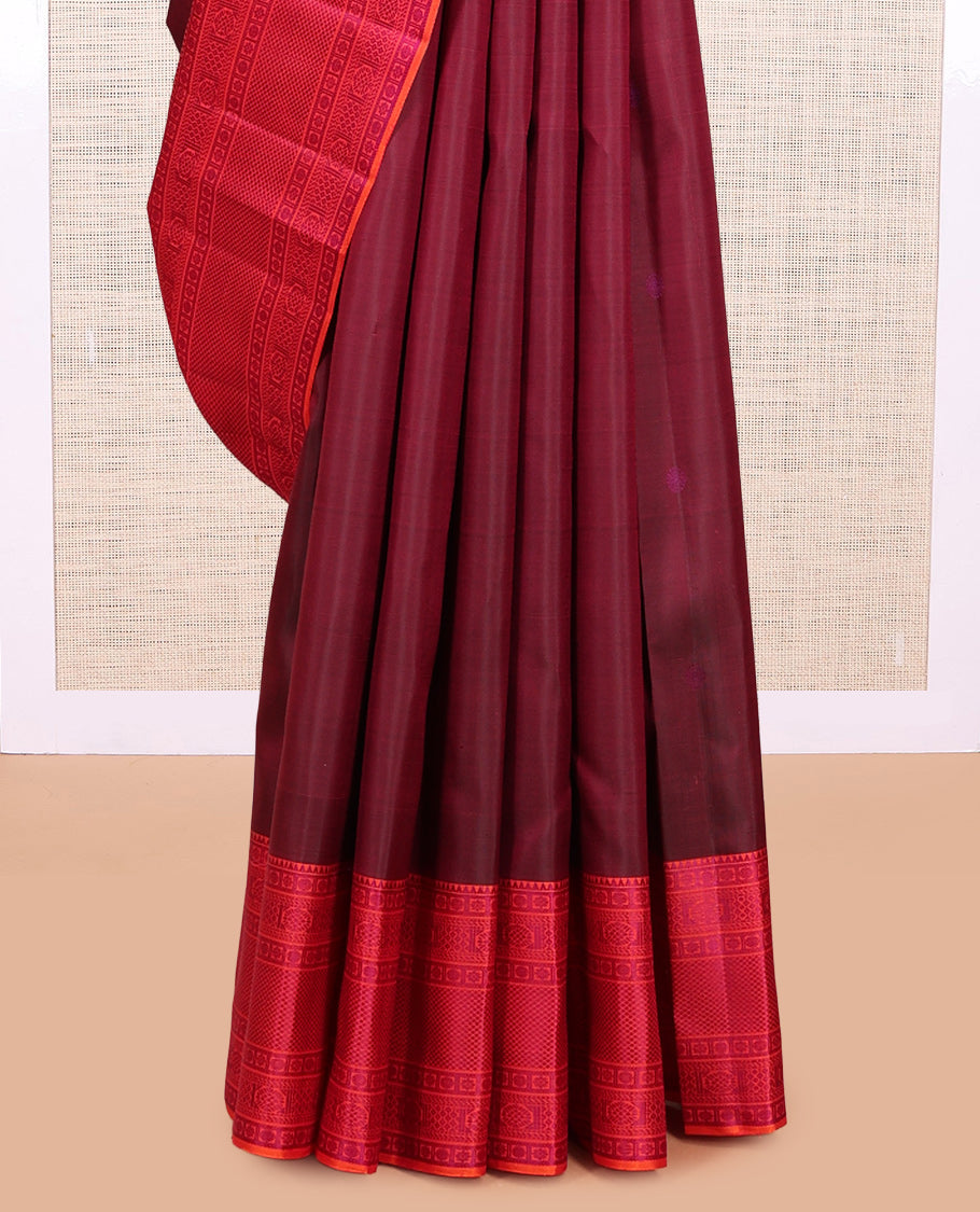 Maroon Kanchipuram Silk Saree