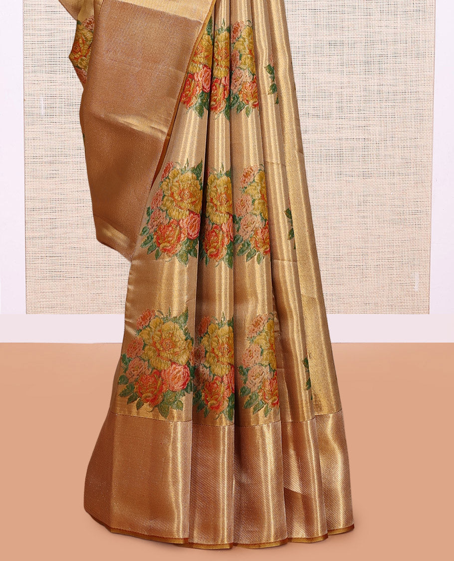 Gold Kanchipuram Tissue Silk Saree