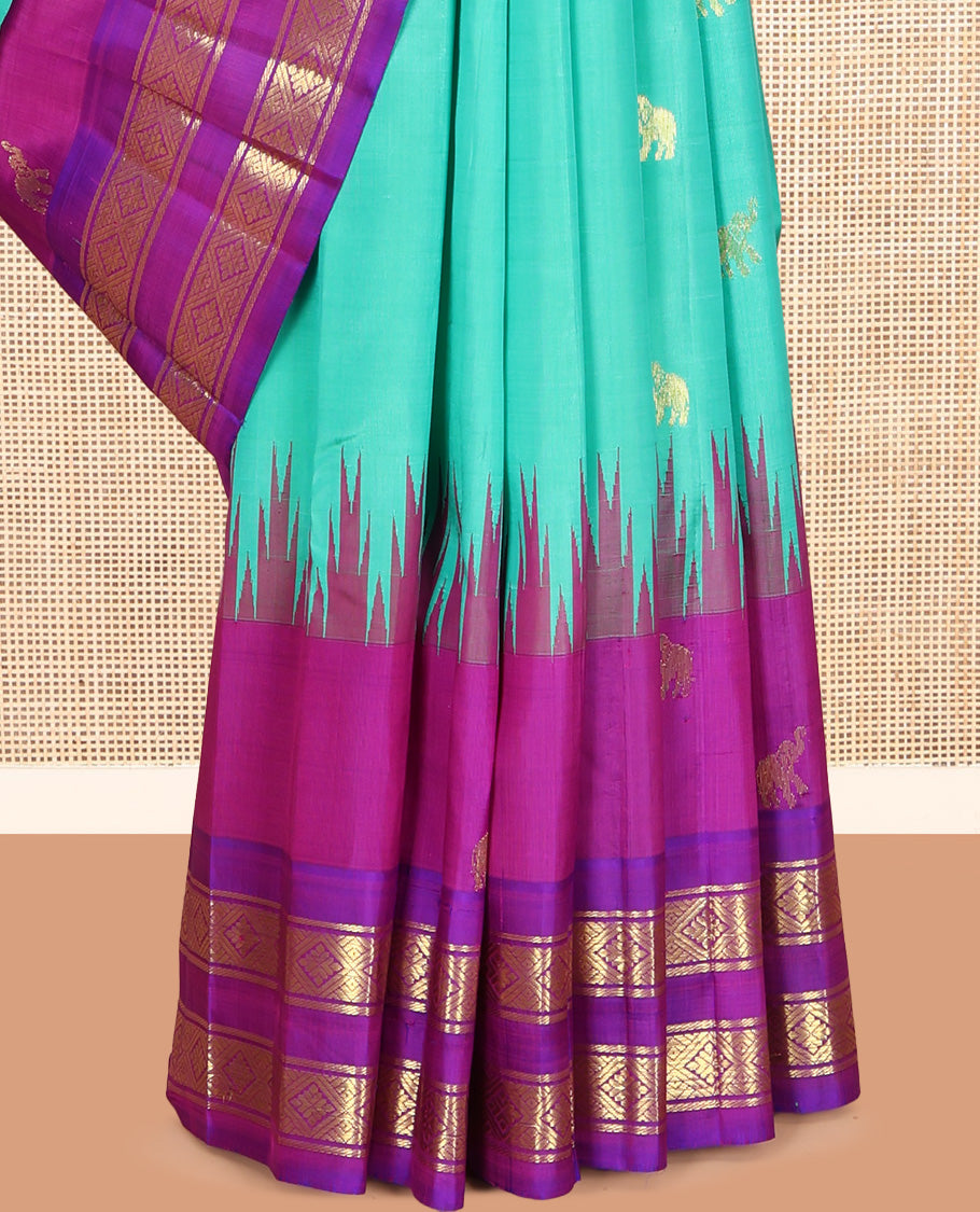 Blue Kanchipuram Silk Saree
