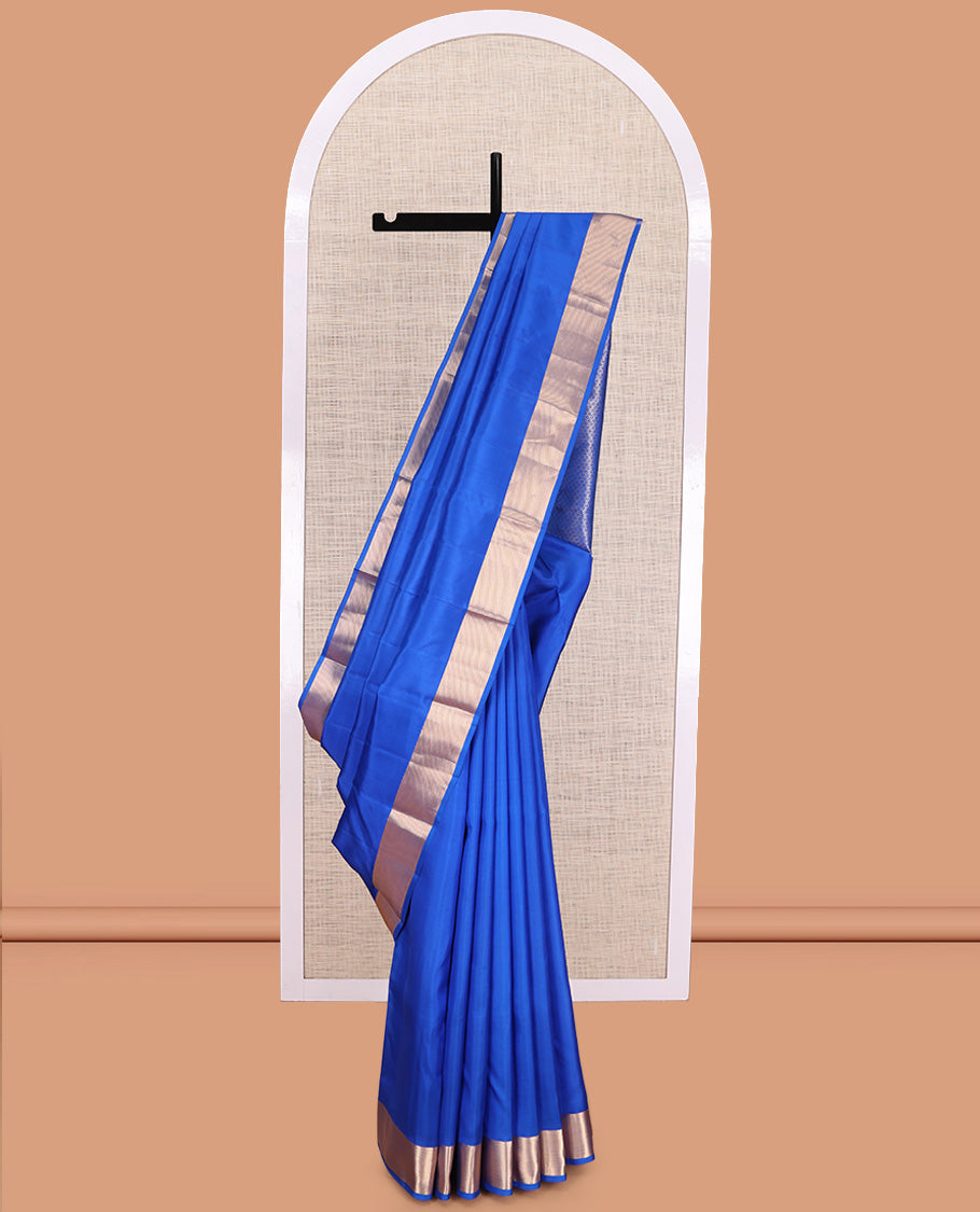 M.S Blue Plain Kanchipuram Silk Saree