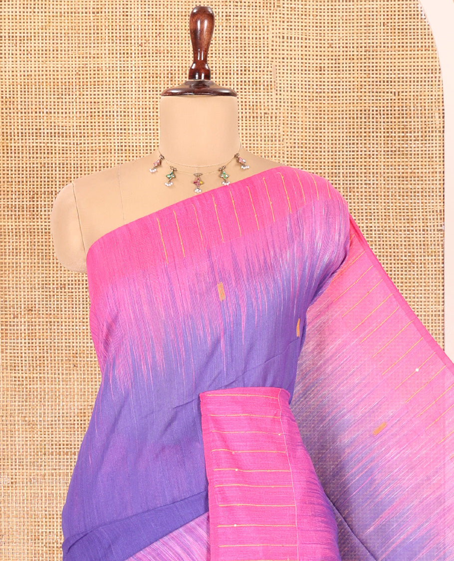 Royal Blue Khadi Linen Saree