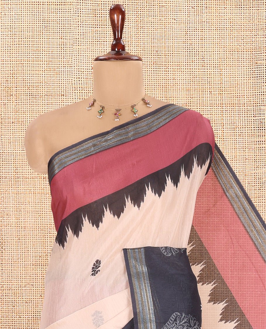 Chikku-Onion Pink Chanderi Cotton Saree