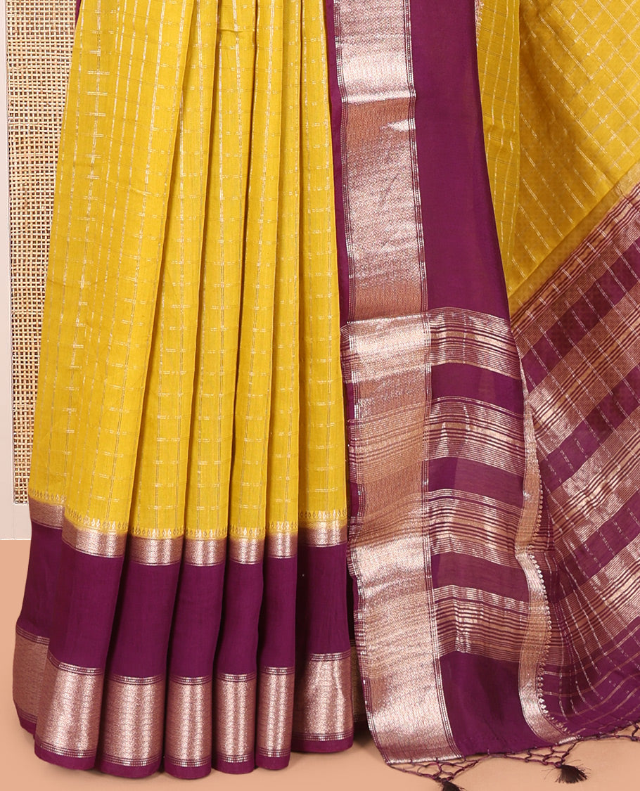 Yellow Assam Silk Saree