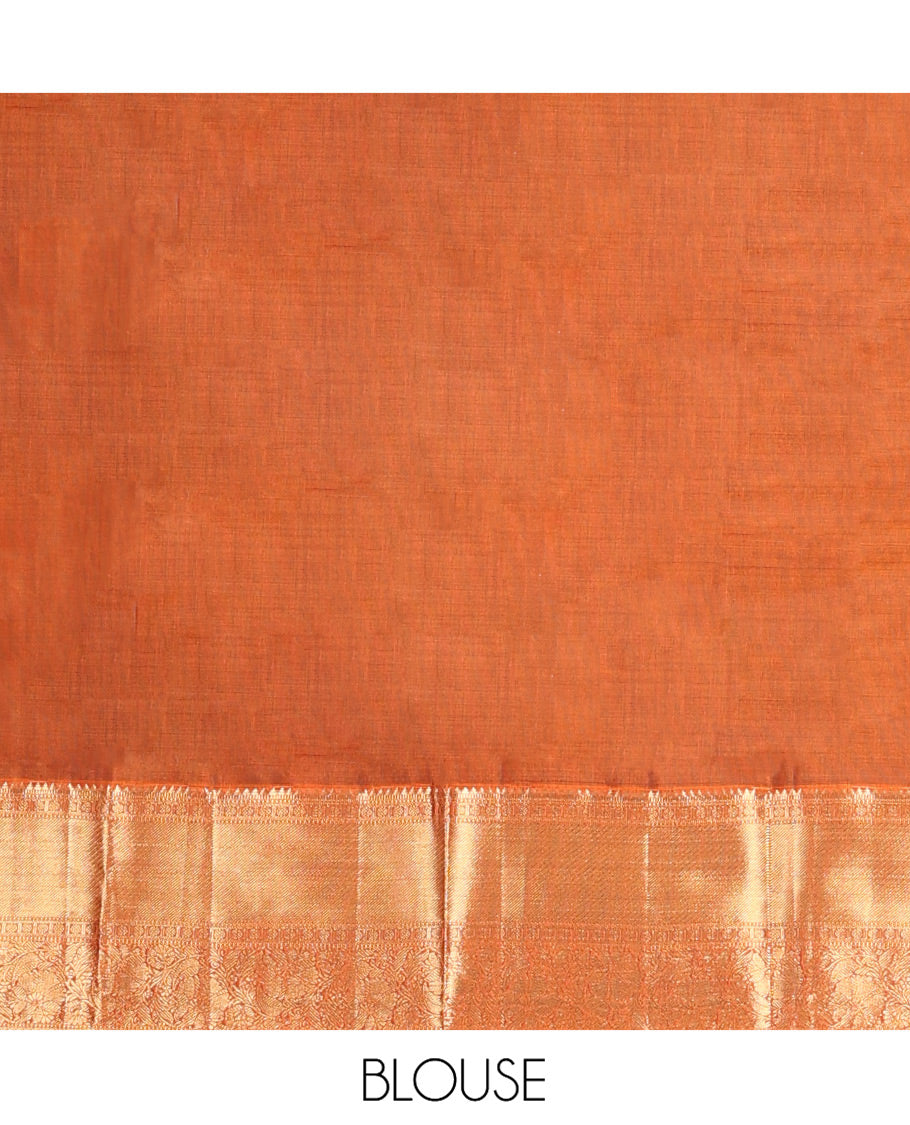 Purple Vasundhara Lite-Silk Mix Saree, Bedecked with Manga Buttas All Over Its Body, Complemented by a Contrast Border of Rekku, Muthu, Kamalam, and Mayil Designs, Grand Pallu of Ogee Designs, and Paired with a Contrast Blouse