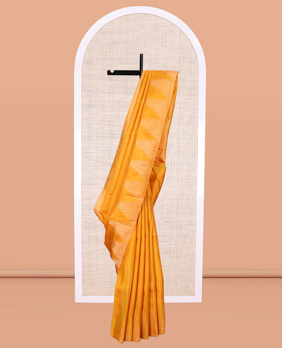Orange Vasundhara Lite Silk Mix Saree, a Thazampoo Rekku Border, Jaal Pallu, a Matching Blouse