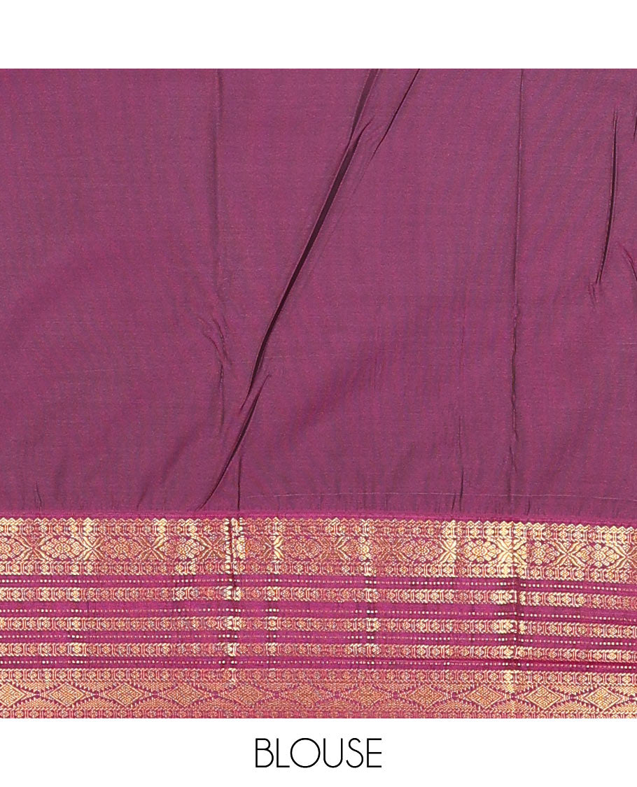 Blue zari buttas budget silk saree, contrast traditional zari design border, and pallu of jaal design