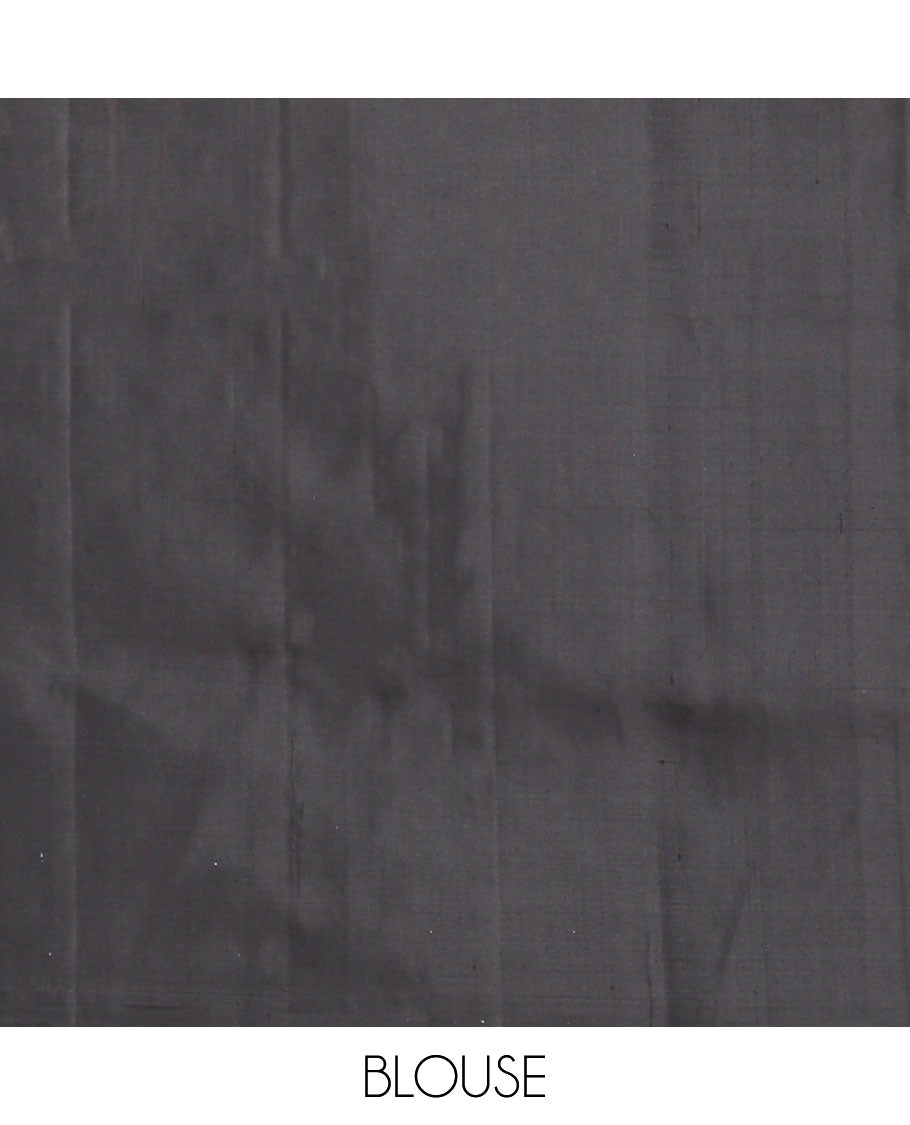 Purple buttas mayuri soft silk saree with contrast geometric design & geometric design pallu