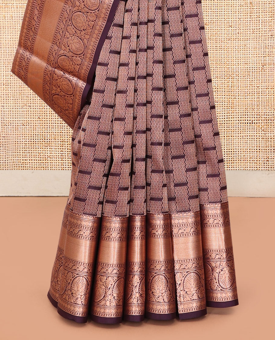 Purple Jacquard Design Kanchipuram Wedding Silk Saree