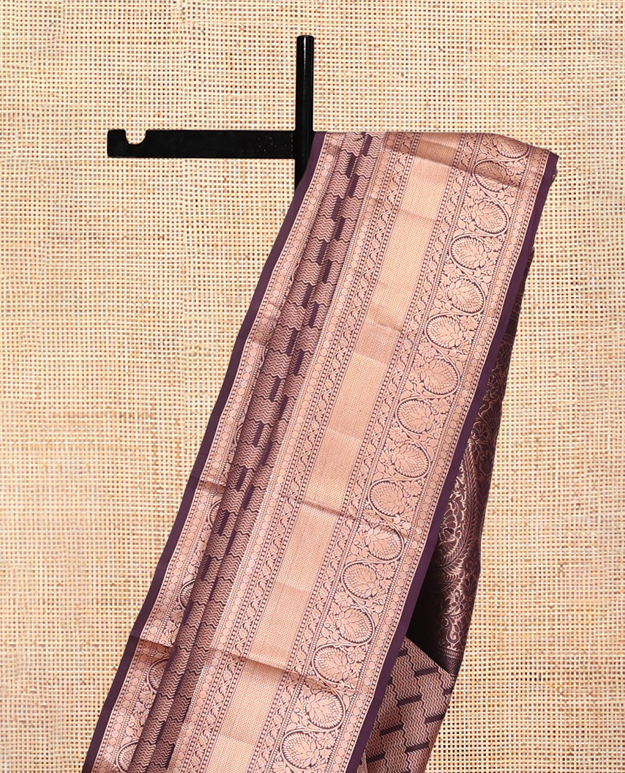 Purple Jacquard Design Kanchipuram Wedding Silk Saree
