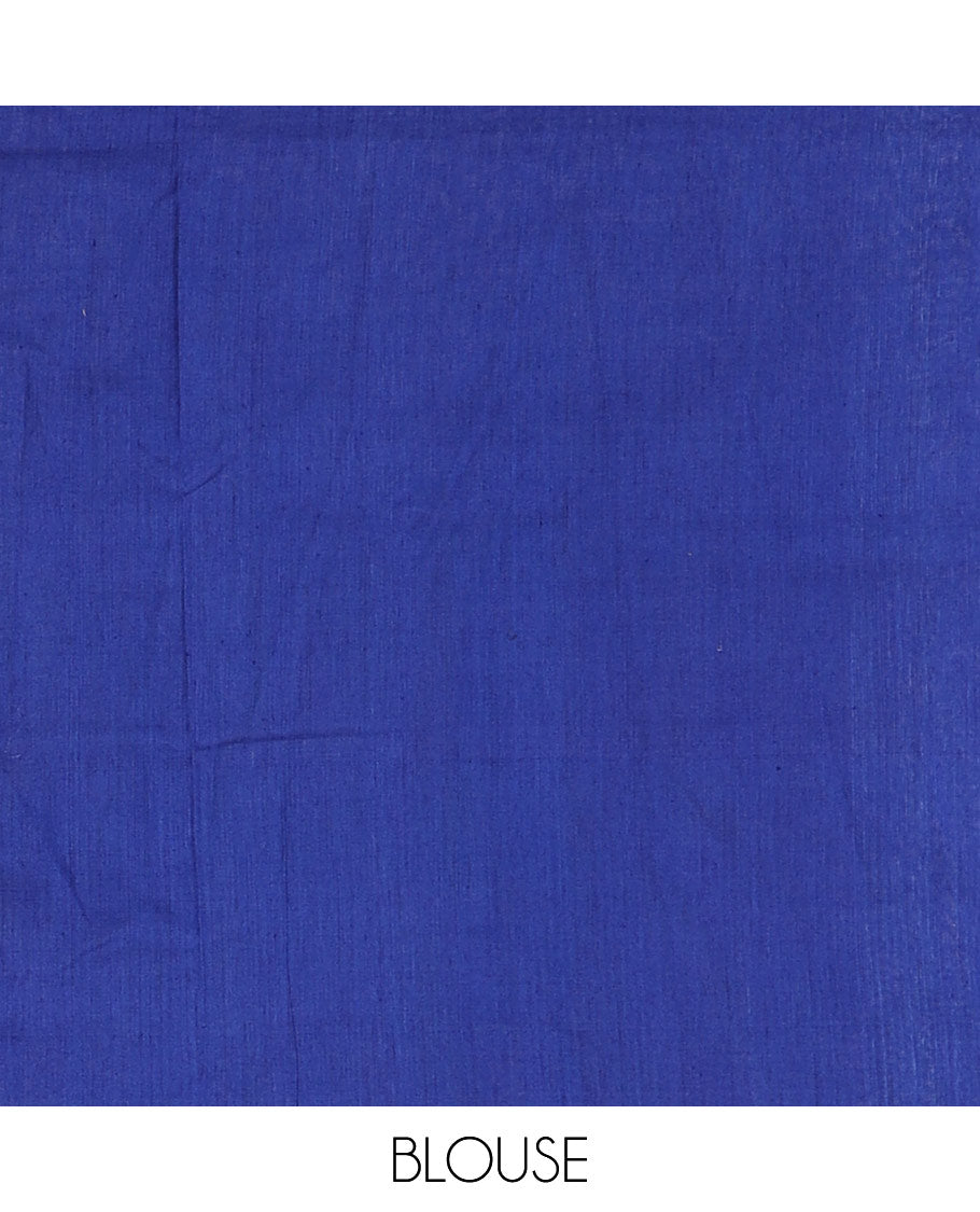 Multi-color buttas Pochampally ikkat saree, contrast plain border, and ikkat design pallu