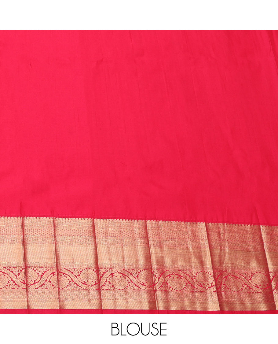 Blue Budget Silk Saree, Crafted with Zari Buttas, Complemented by a Contrast Traditional Zari Border, Grand Pallu, and a Contrast Blouse