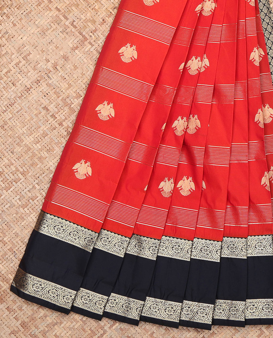 Red Traditional Stripes Budget Silk Saree