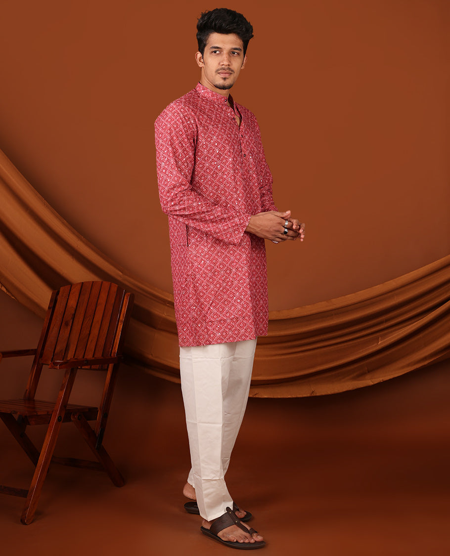 Red Men's Kurta