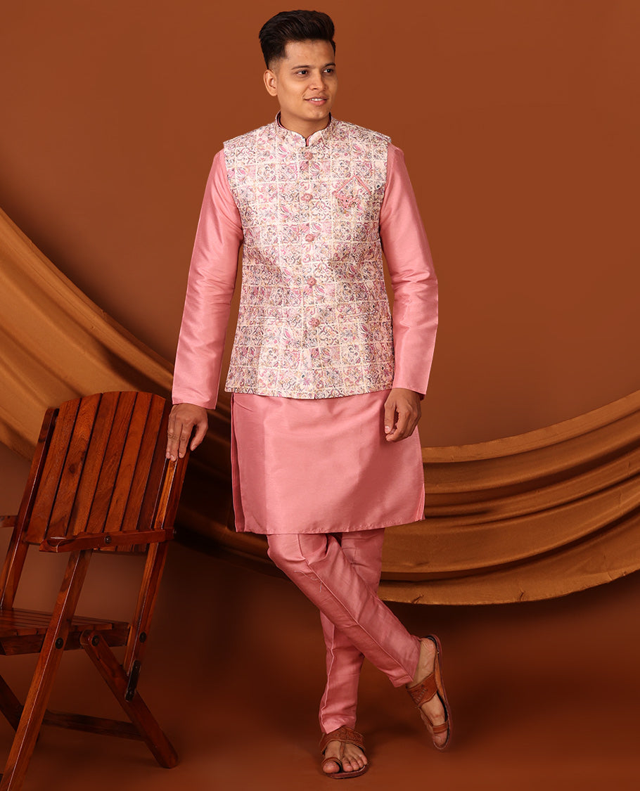 Pink Men's Kurta Set