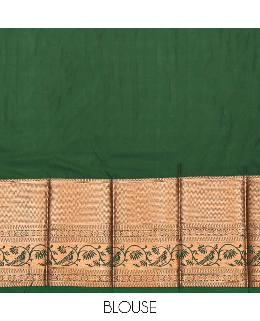 Pink Budget Silk Saree, Artfully Detailed with Jacquard Design, Complemented by a Contrast Traditional Zari Border, Jaal Pallu, and a Contrast Blouse