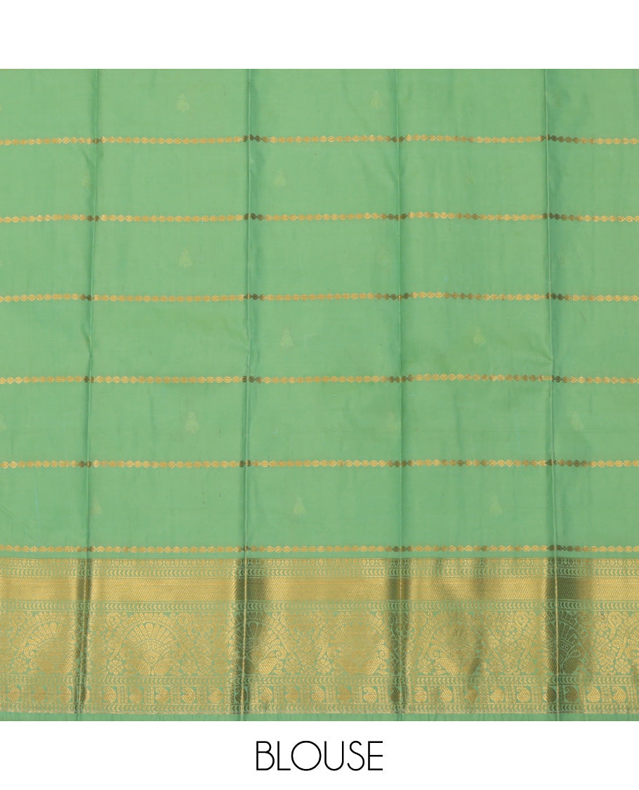 Green Budget Silk Saree, Crafted with Zari Buttas, Complemented by Traditional Zari Border, a Jaal Pallu and a Matching Blouse
