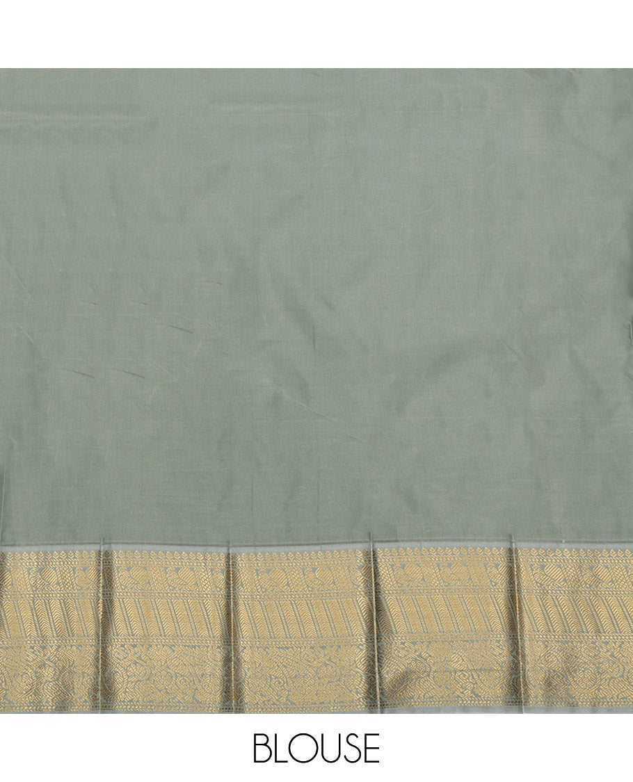 Purple Budget Silk Saree, Enthralled with Zari Buttas Enclosed Checks All Over Its Body, Complemented by Contrast Traditional Zari Border, Grand Geometric-Patterned Pallu, and Paired with a Contrast Blouse