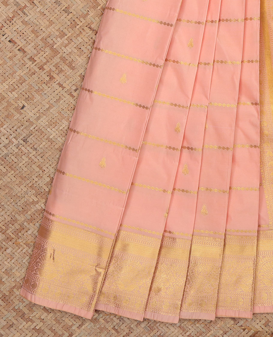 Pink Budget Silk Saree, Woven with Zari Buttas, Complemented by Traditional Zari Border, a Jaal Pallu and a Matching Blouse