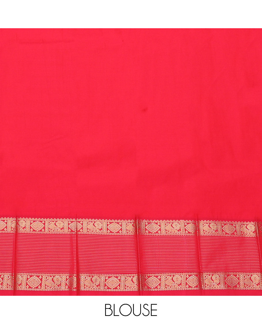 Maroon Budget Silk Saree, Accentuated with Zari Buttas, Complemented by a Contrast Traditional Zari Border, Paisley Pallu, and a Contrast Blouse