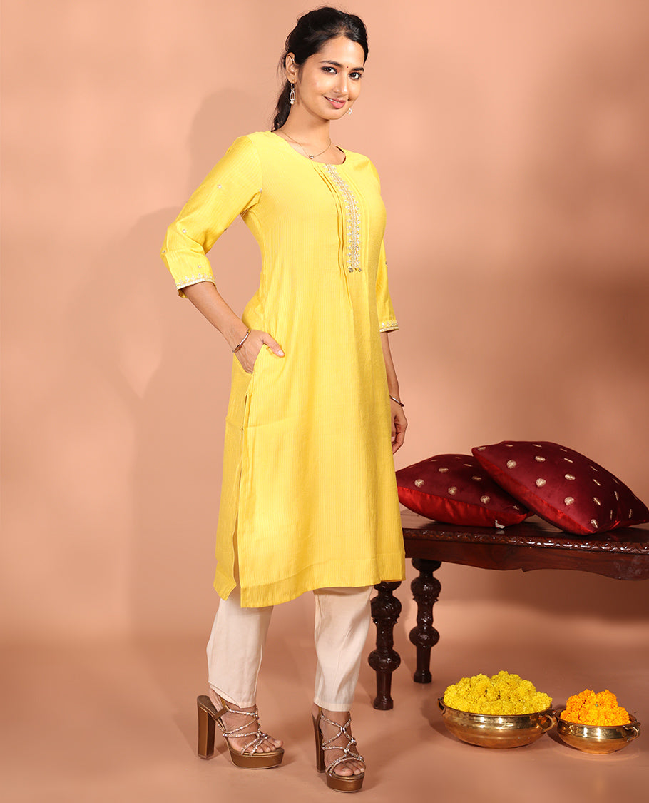 Yellow Vatican Readymade Kurti