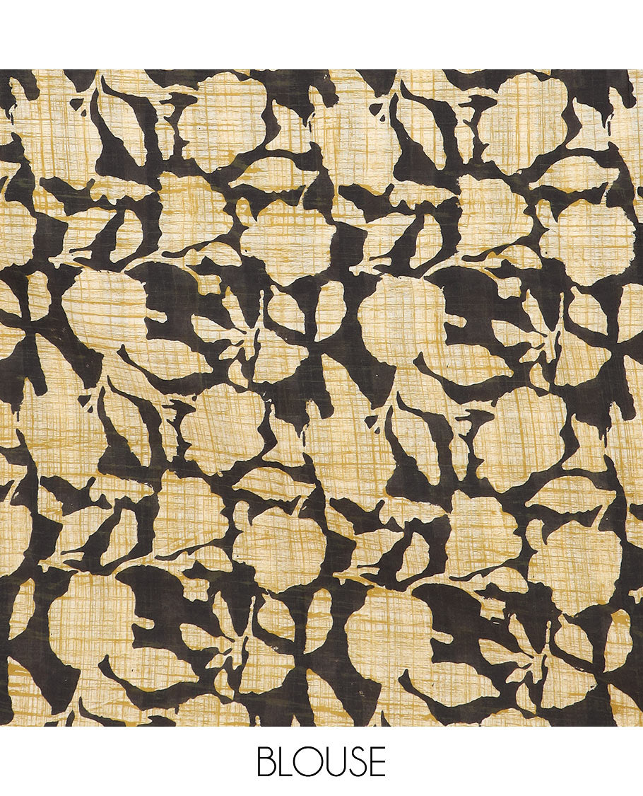Mustard floral printed mul mul cotton saree, contrast floral printed border & checked printed pallu