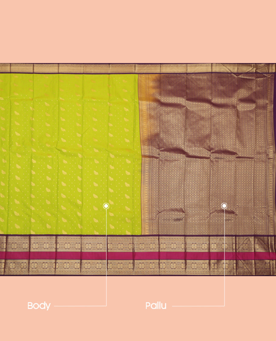 Leaf Green Budget Silk Saree