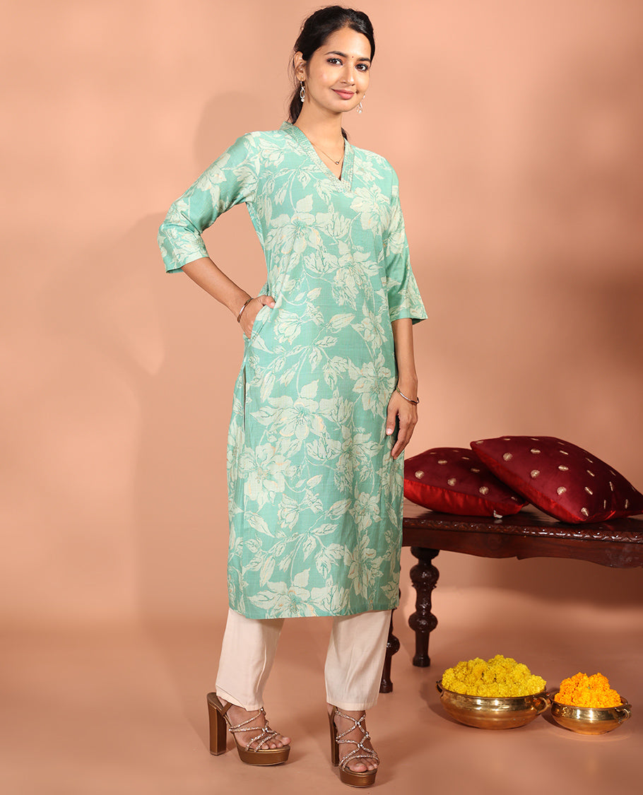 Light Turquoise Vatican Readymade Kurti