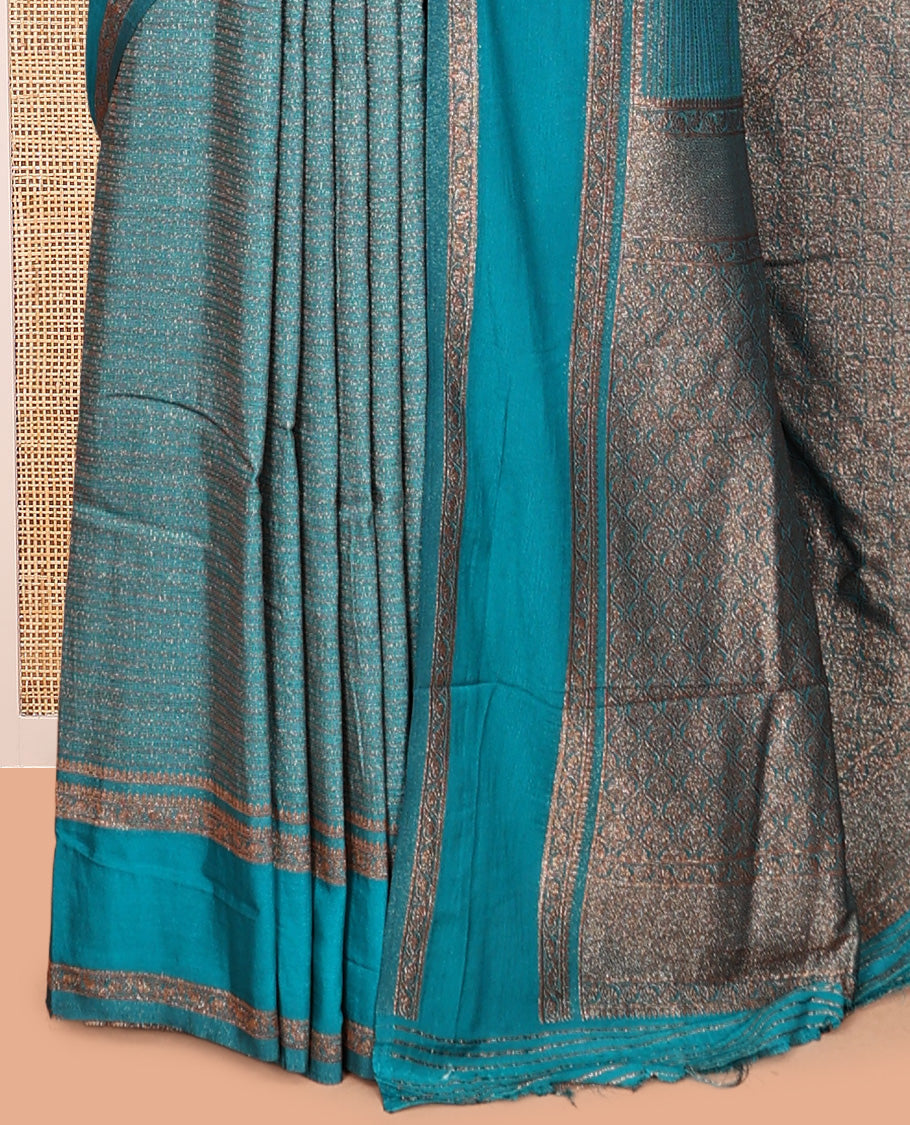 Blue Fancy Crepe Saree