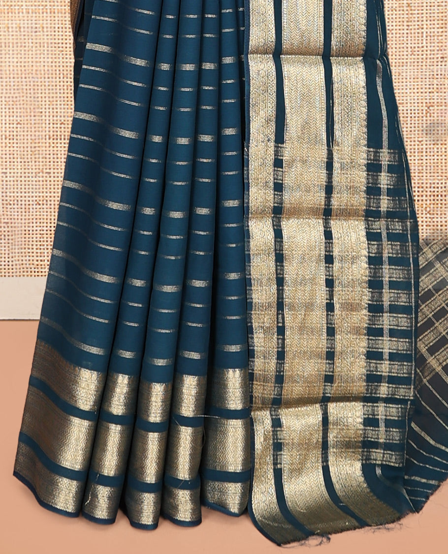 Blue Semi Mysore Silk Saree