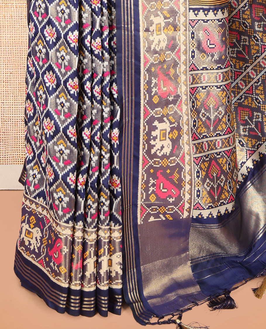 Navy Blue Fancy Patola Saree
