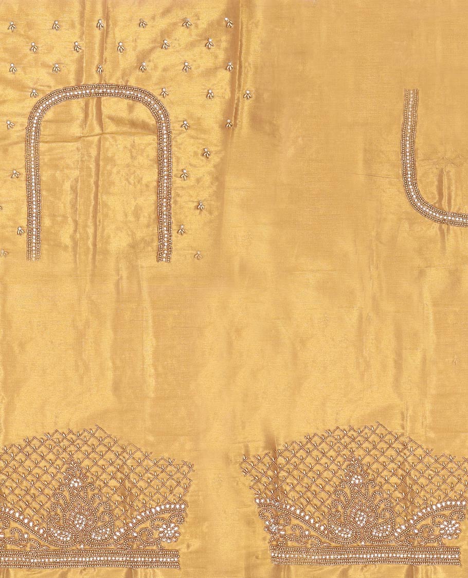 Gold aari embroidey Materail blouse