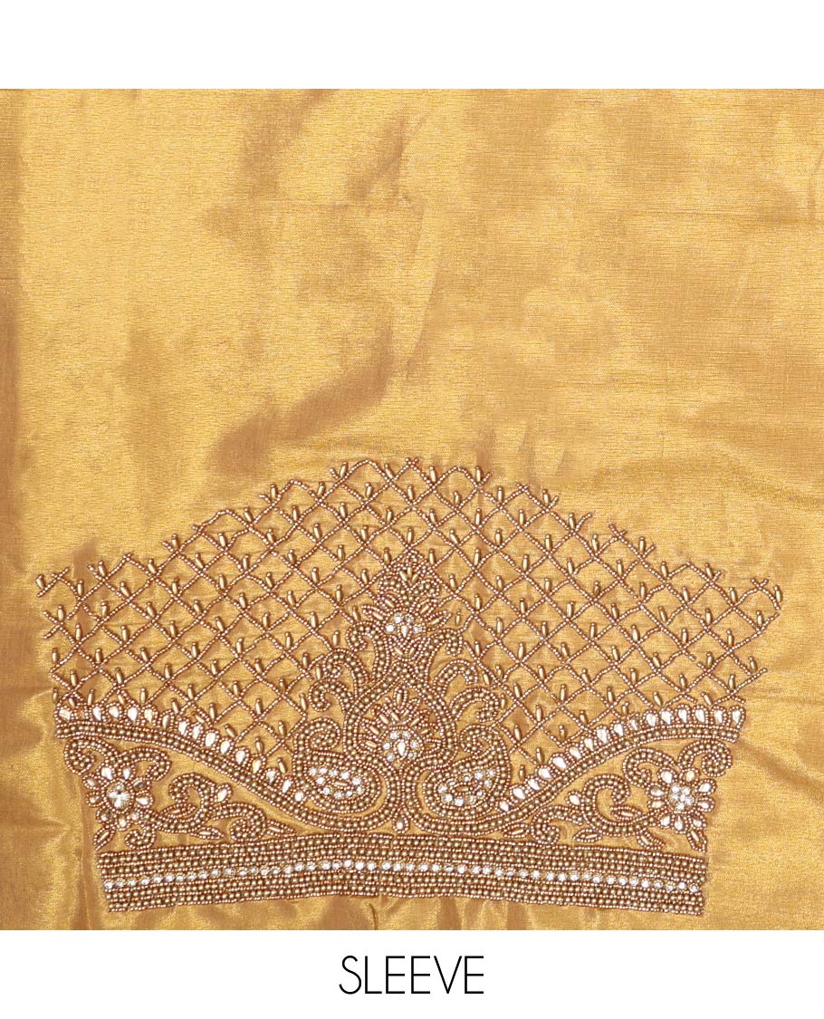 Gold aari embroidey Materail blouse