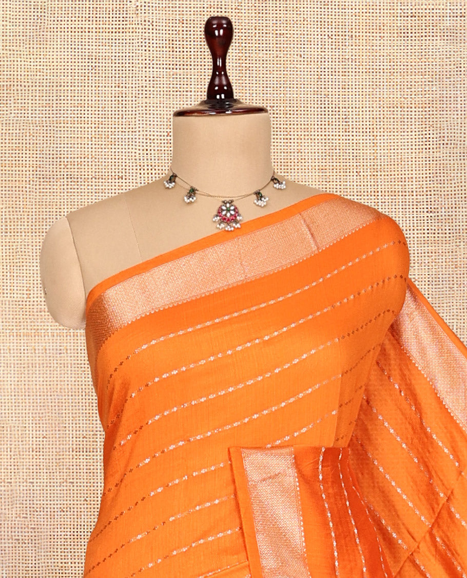 Orange Assam Silk Saree