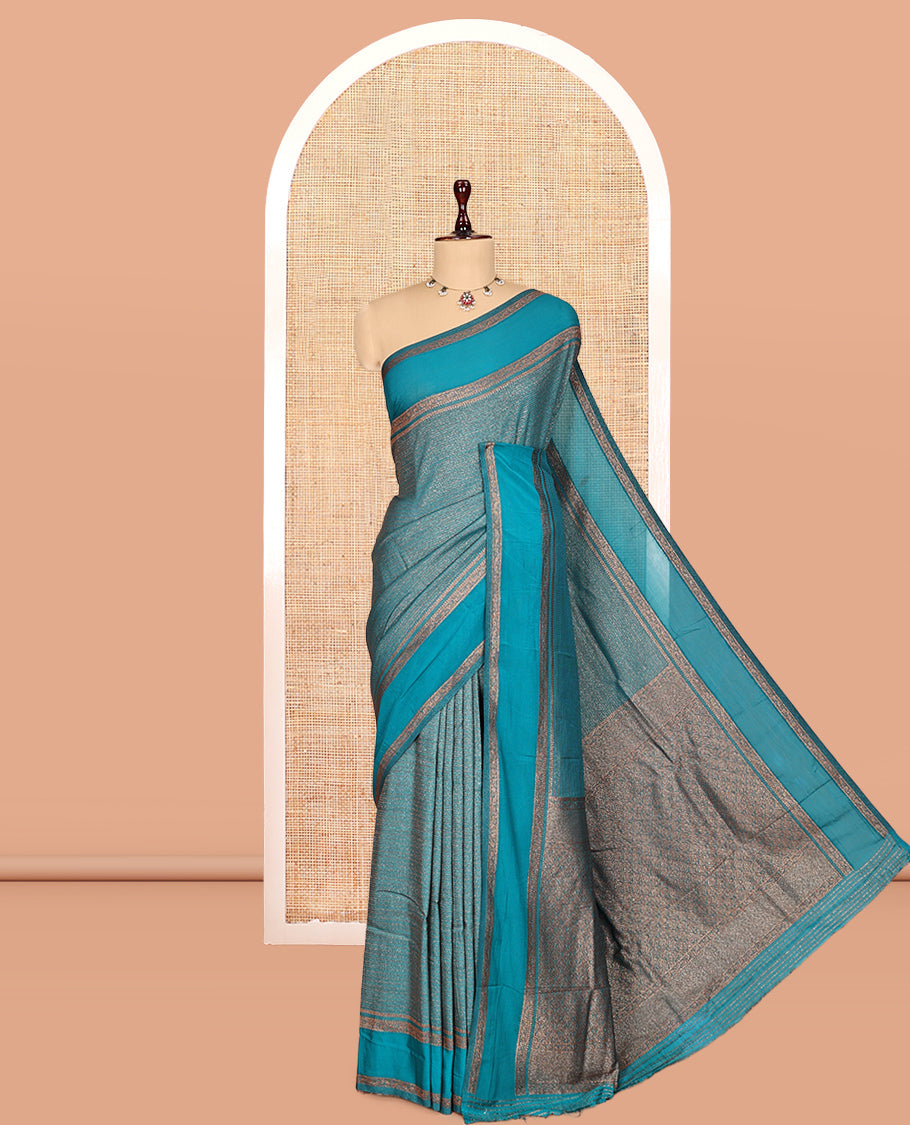 Blue Fancy Crepe Saree