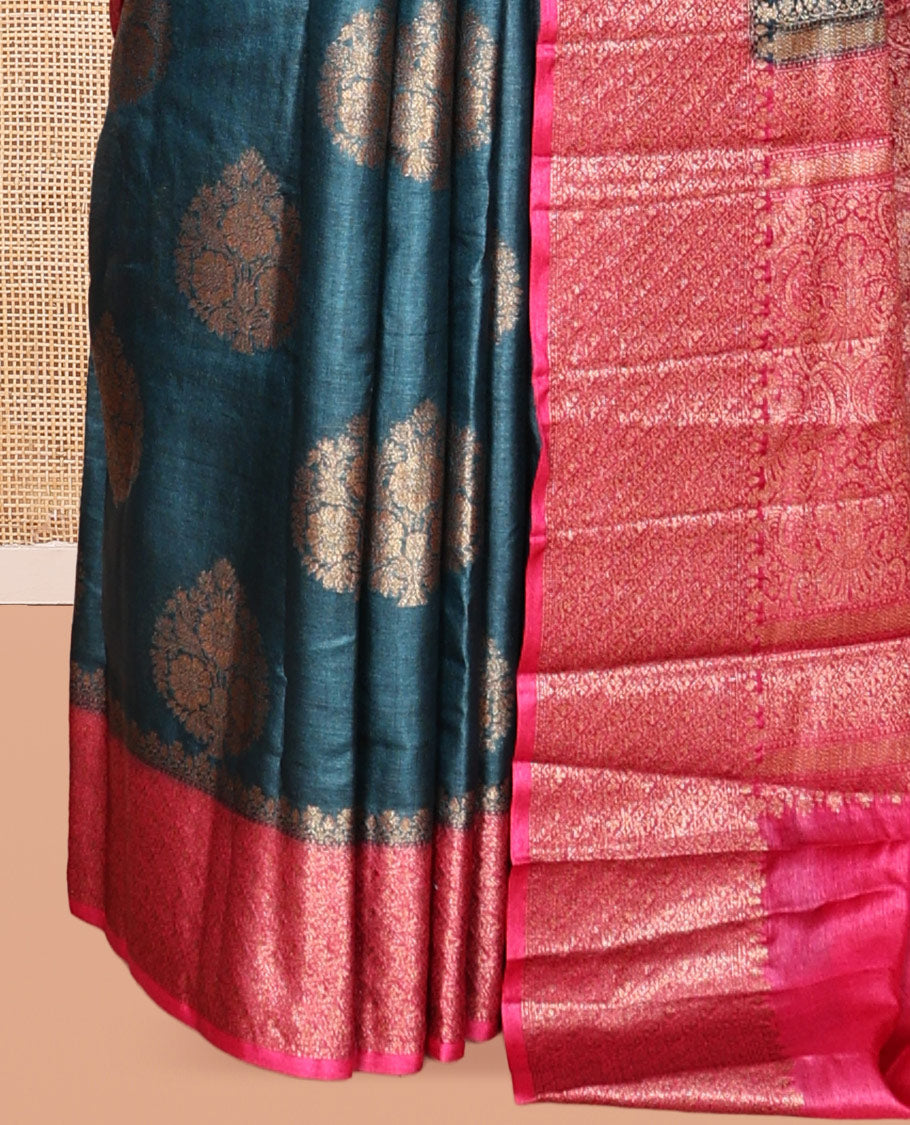 Blue Butta Fancy Tussar Saree
