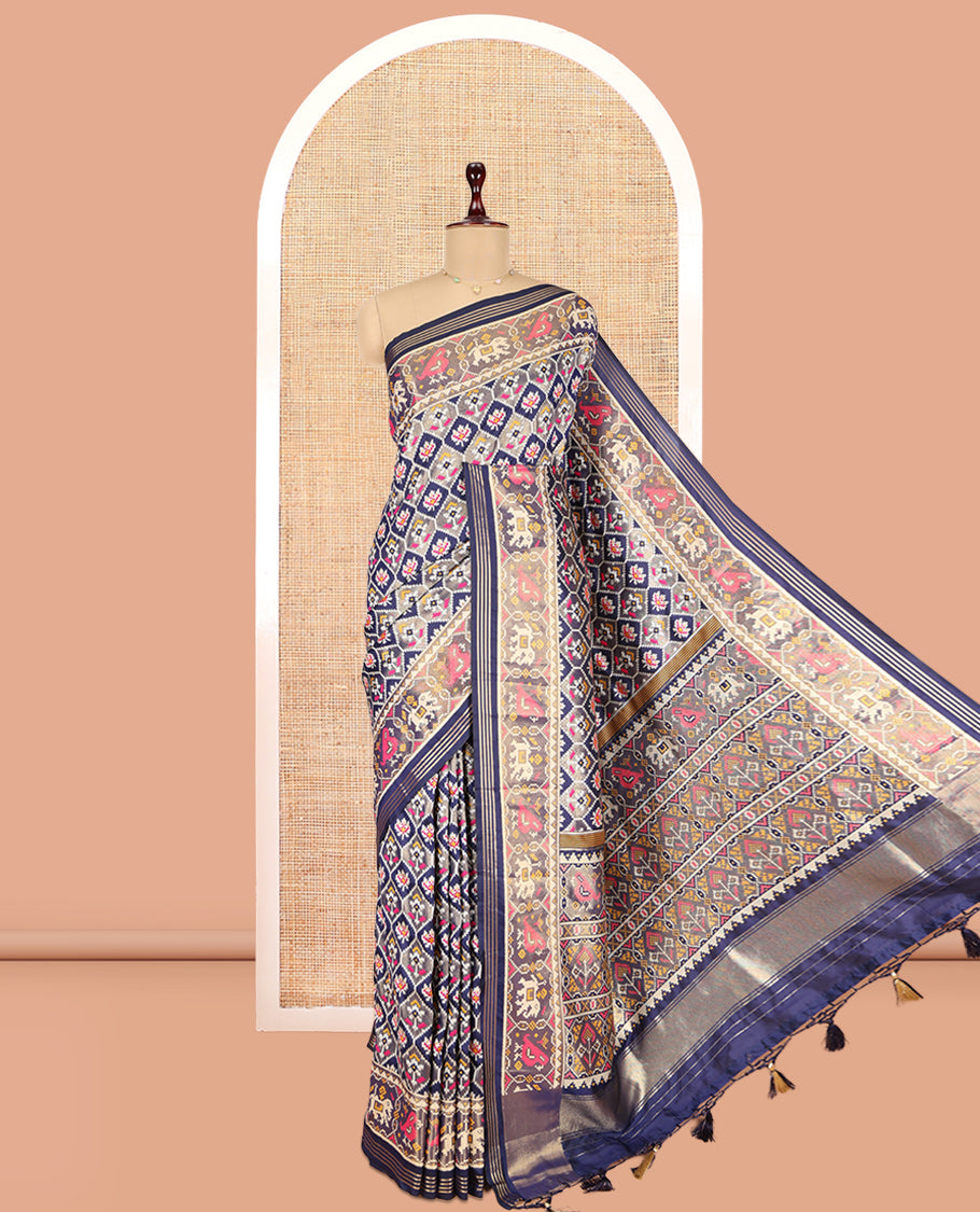 Navy Blue Fancy Patola Saree