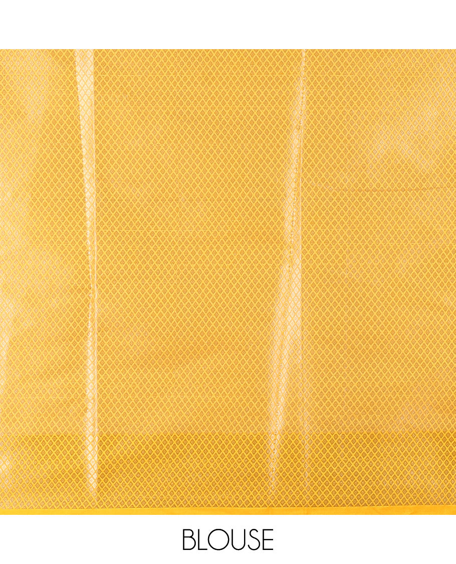 Cream floral motifs zari woven Chanderi cotton saree, contrast floral design zari border, jaal pallu, and a contrast jacquard blouse