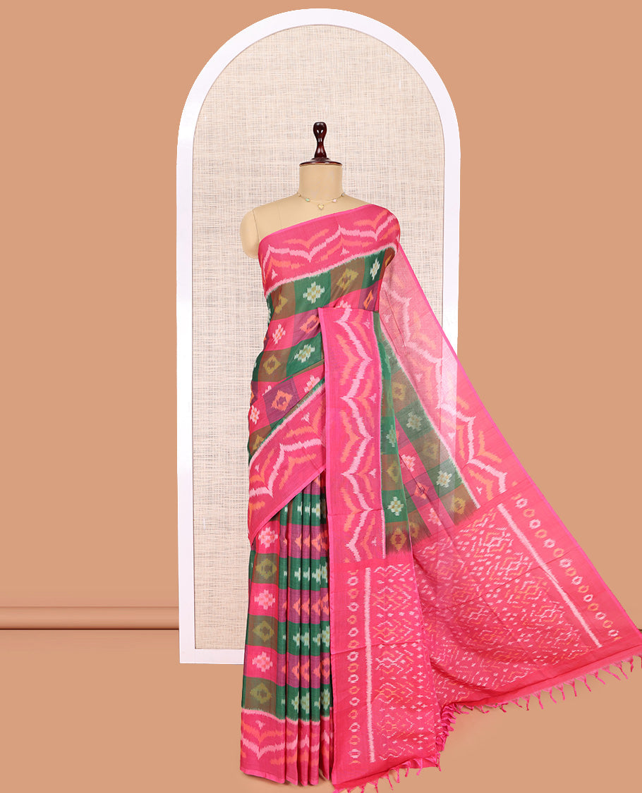 Multi-Color Pochampally Ikat Cotton Saree