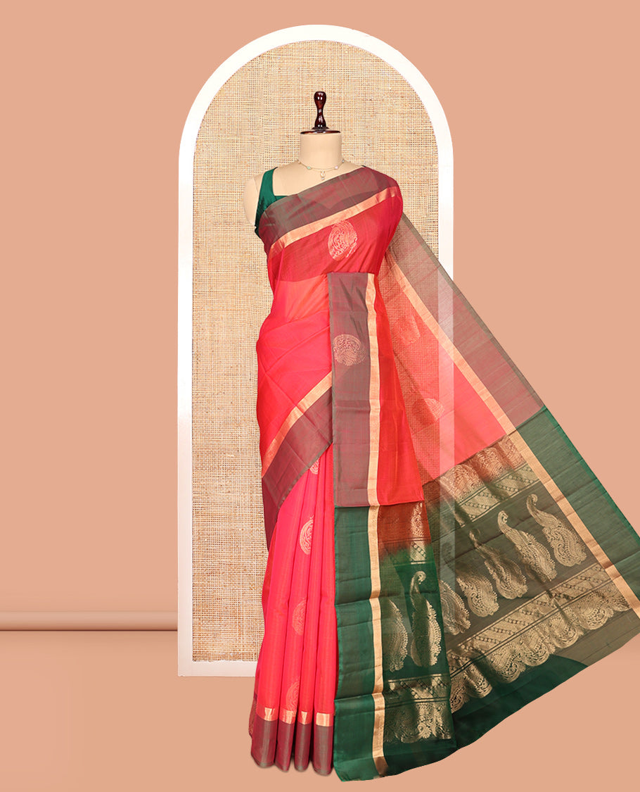 Red Silk Cotton Saree