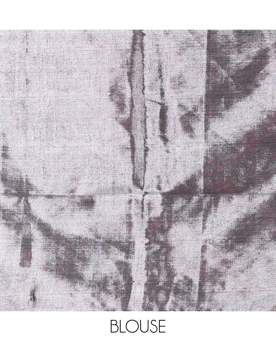 Borderless Silver-Magenta Half-And-Half Khadi Tissue Saree, Subtly Sparkling Plain Pallu, and Paired with a Mayching Blouse