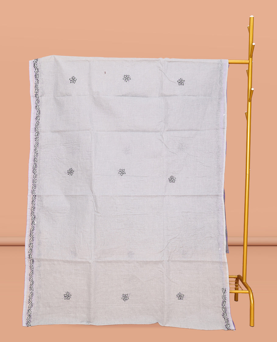 Grey Lucknowi Chikankari Saree