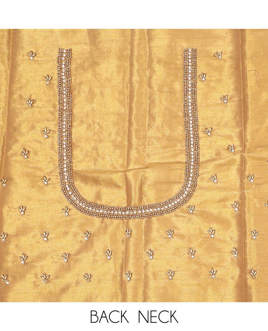 Gold aari embroidey Materail blouse