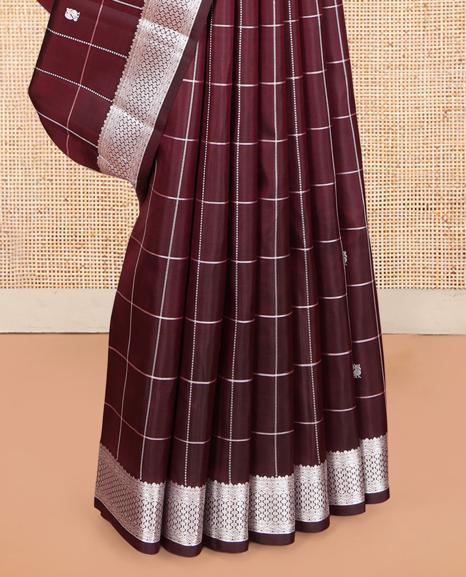 Maroon Kanchipuram Chettinad Saree