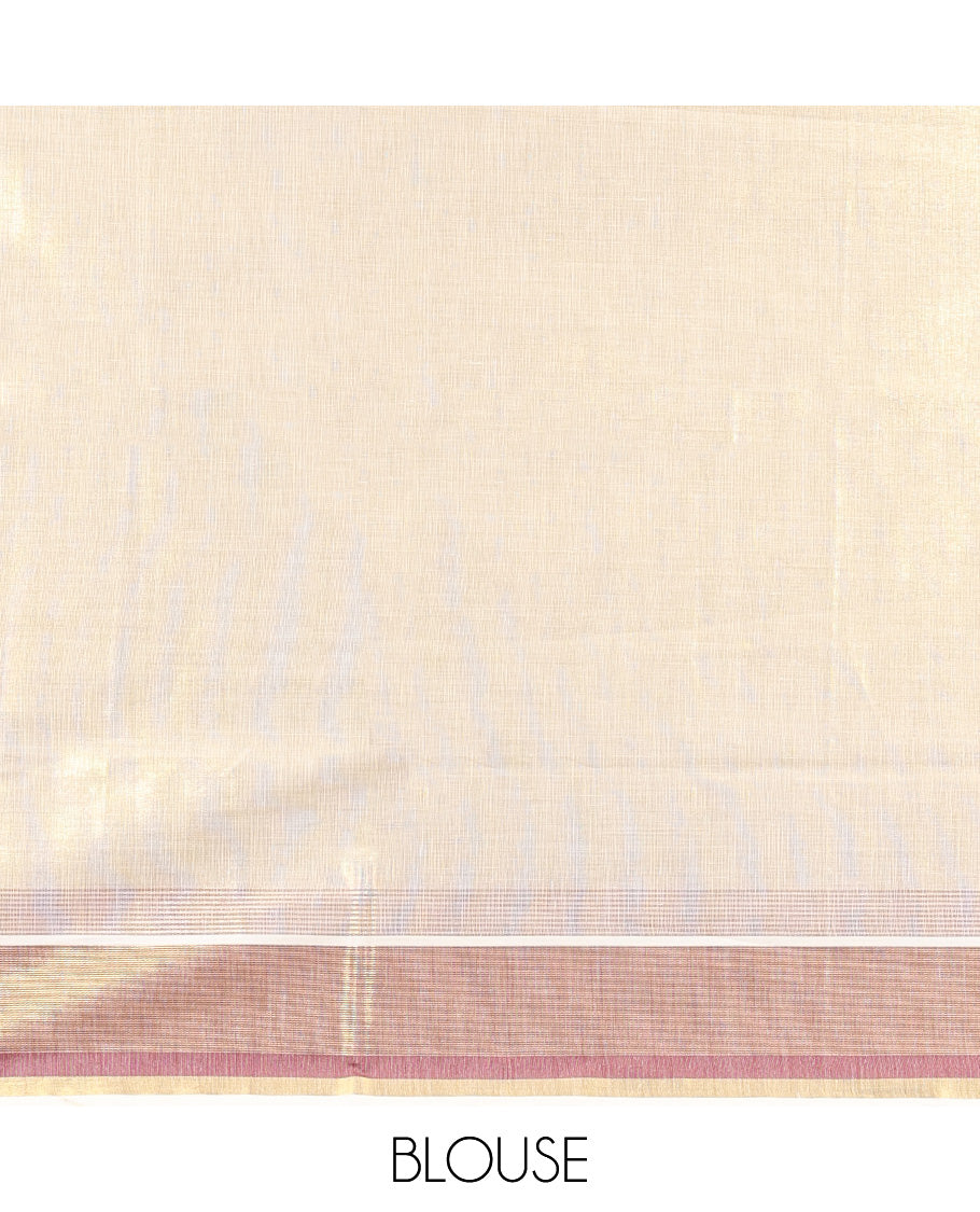 Gold Plain Kerala Cotton Saree