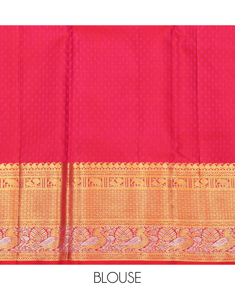Violet Pure Silk Navarathna Pavadai Material Set