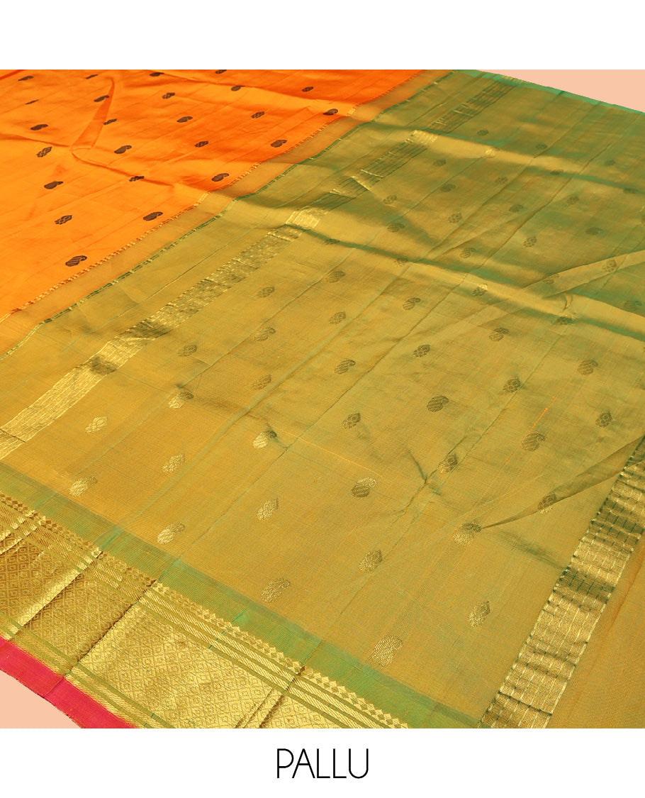 Yellow Kanchipuram Silk Saree