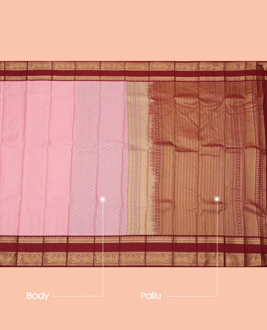 Pink Stripes Budget Silk Saree