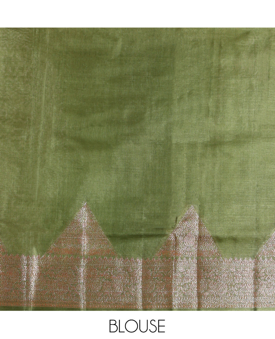 Green Tussar Silk Saree